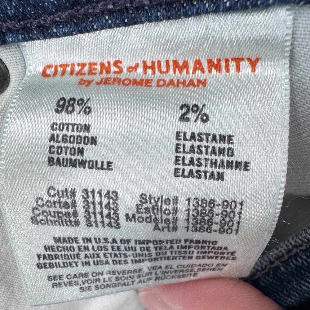 Citizens of Humanity Dani Cropped Straight Leg Jeans Blue Medium Wash 1386-901 - Picture 5 of 11